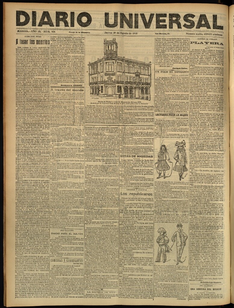 Miniatura de Diario Universal del 10 de agosto de 1905, edición de tarde