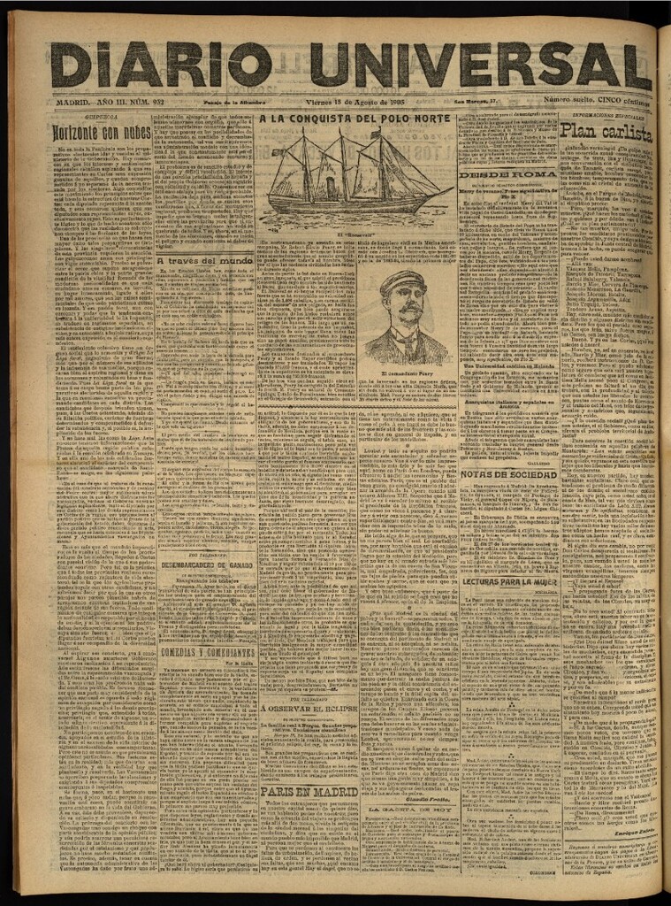 Miniatura de Diario Universal del 18 de agosto de 1905, edición de noche
