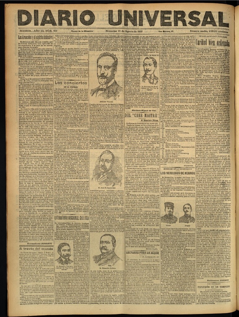 Miniatura de Diario Universal del 23 de agosto de 1905, edición de tarde