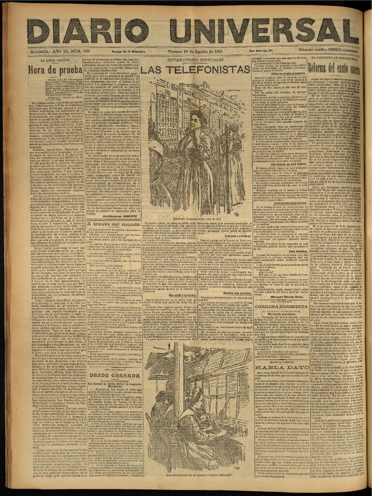Miniatura de Diario Universal del 25 de agosto de 1905, edición de noche