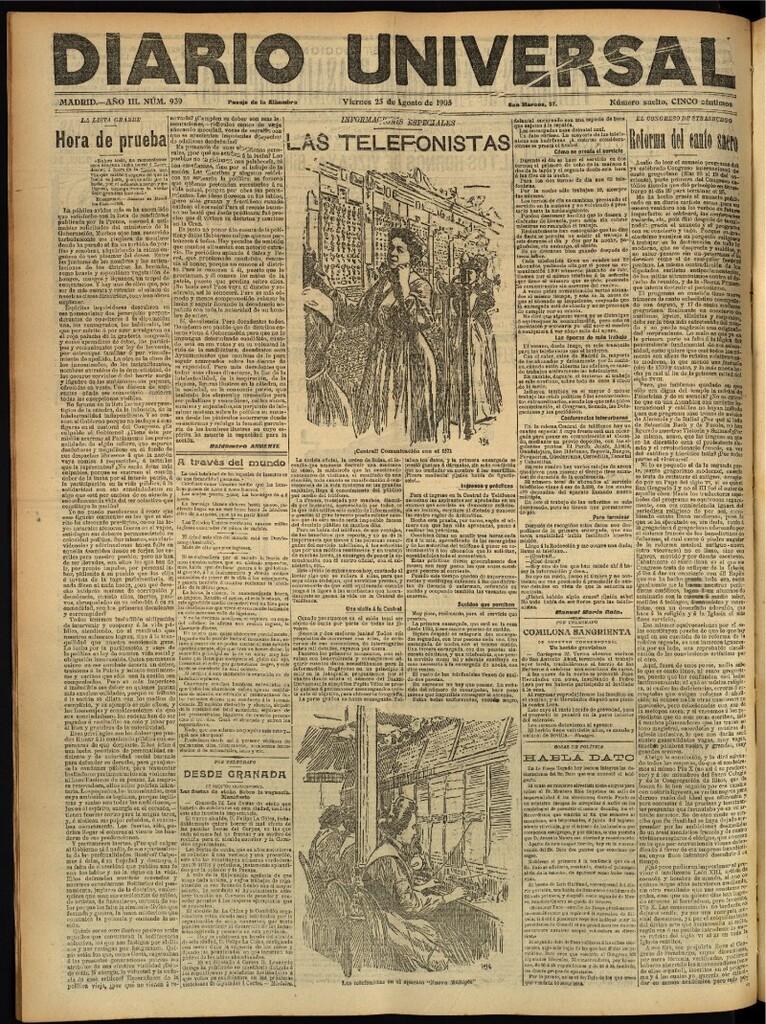 Miniatura de Diario Universal del 25 de agosto de 1905, edición de tarde