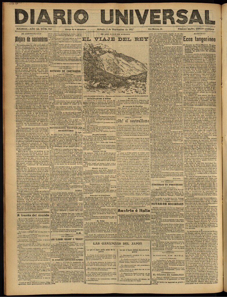Miniatura de Diario Universal del 2 de septiembre de 1905, edición de tarde