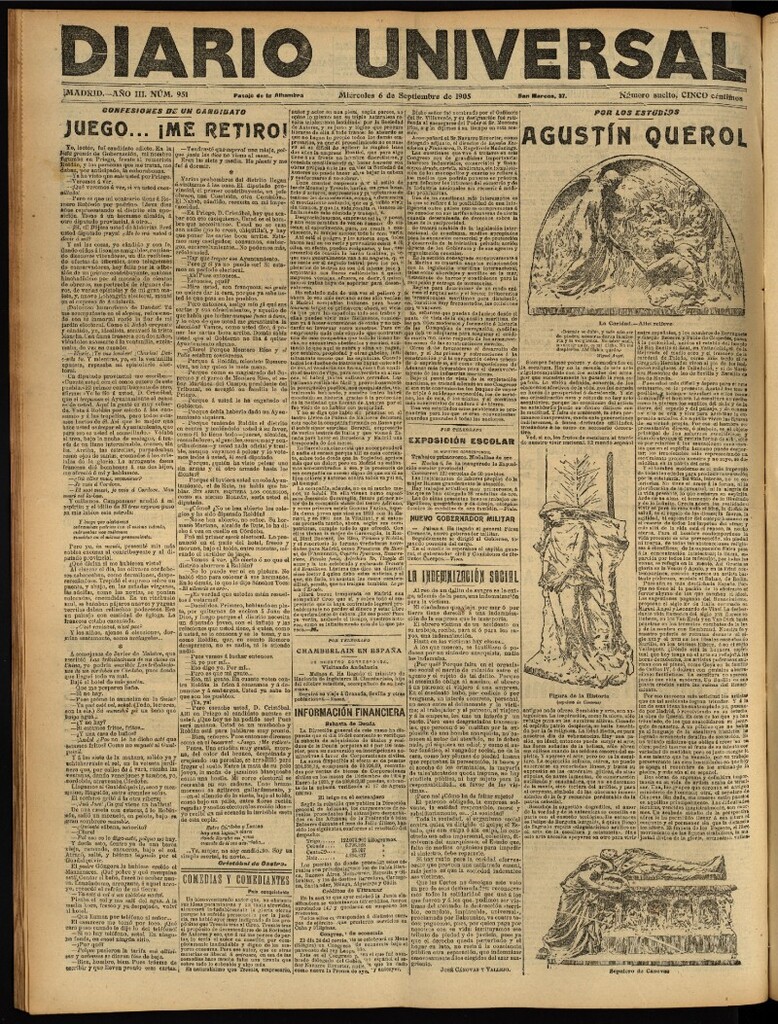 Miniatura de Diario Universal del 6 de septiembre de 1905, edición de tarde