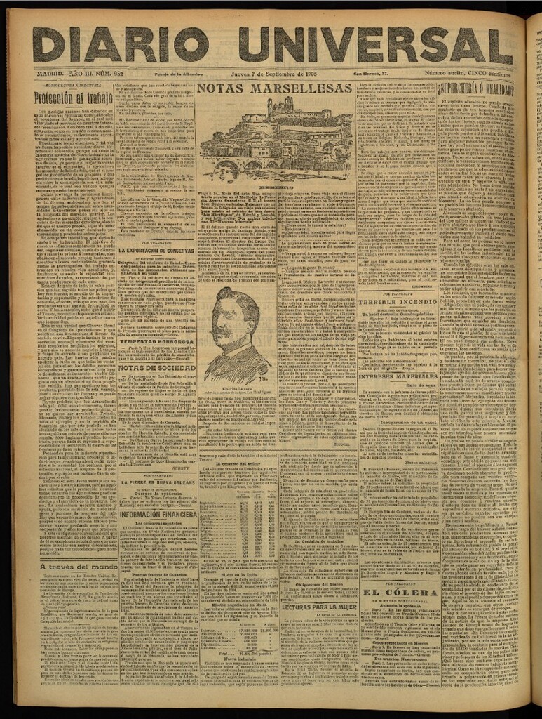 Miniatura de Diario Universal del 7 de septiembre de 1905, edición de noche