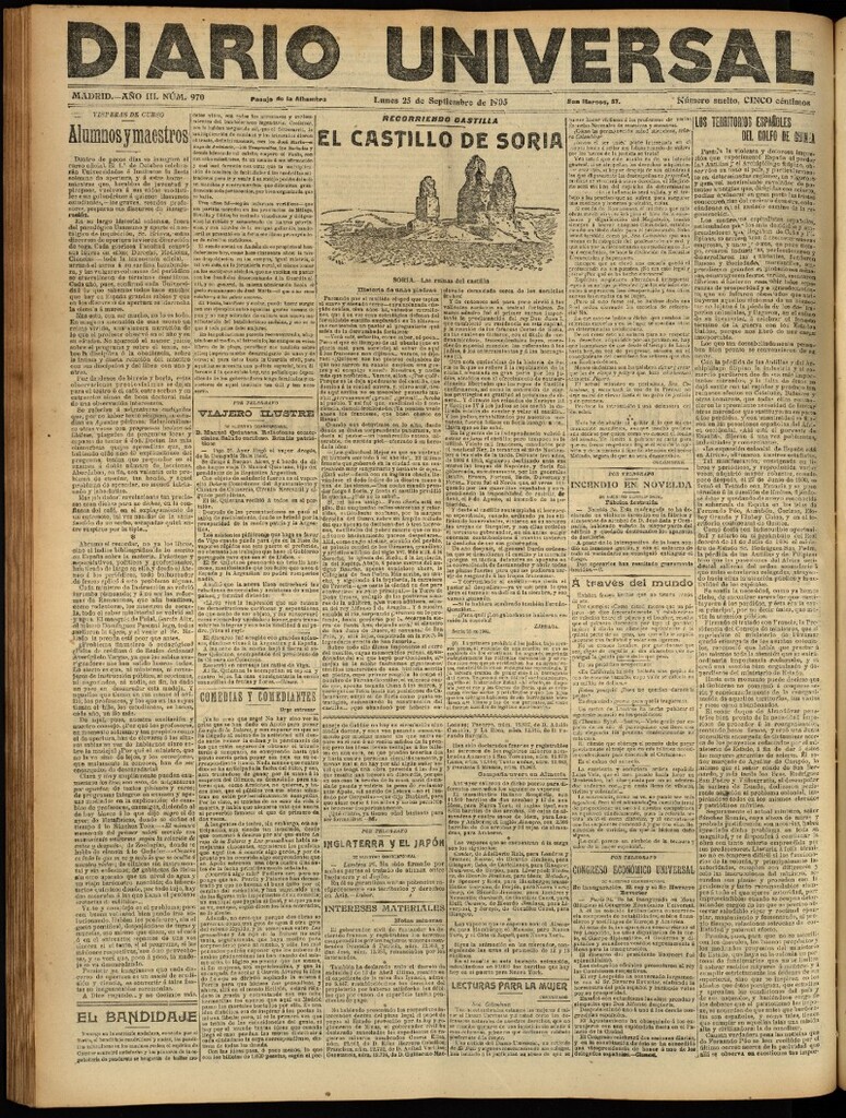 Miniatura de Diario Universal del 25 de septiembre de 1905, edición de tarde