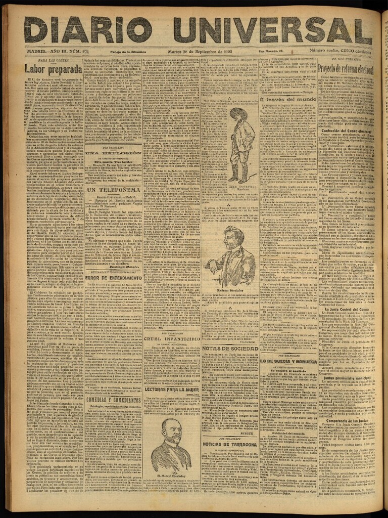 Miniatura de Diario Universal del 26 de septiembre de 1905, edición de noche