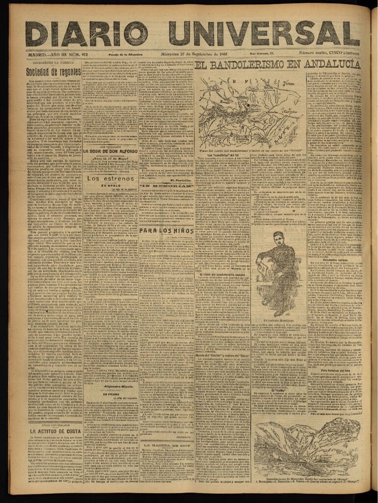 Miniatura de Diario Universal del 27 de septiembre de 1905, edición de tarde