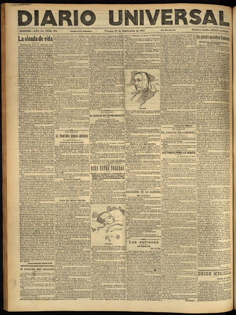 Miniatura de Diario Universal del 29 de septiembre de 1905, edición de noche