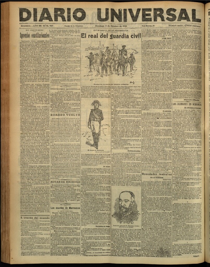 Miniatura de Diario Universal del 8 de octubre de 1905, edición de tarde