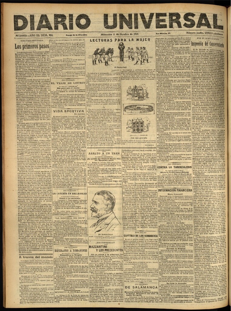 Miniatura de Diario Universal del 11 de octubre de 1905, edición de noche