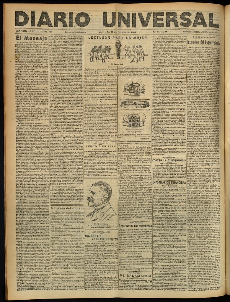Miniatura de Diario Universal del 11 de octubre de 1905, edición de tarde