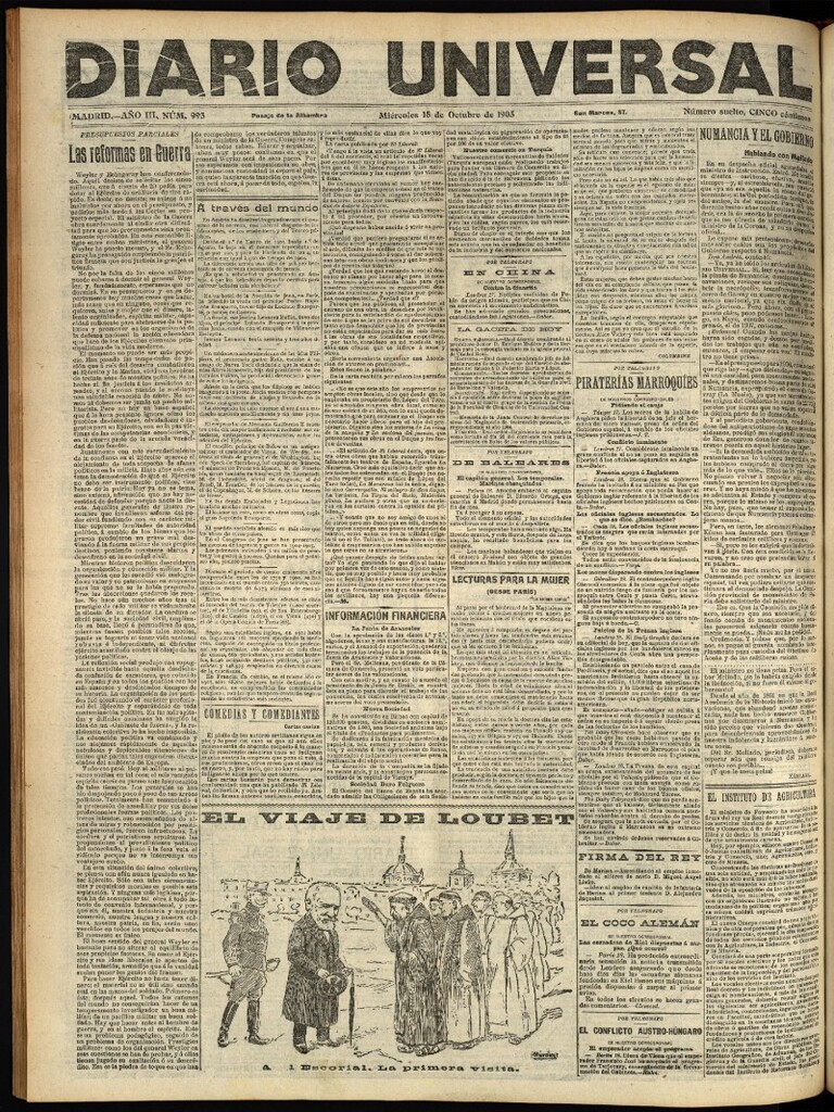 Miniatura de Diario Universal del 18 de octubre de 1905, edición de noche