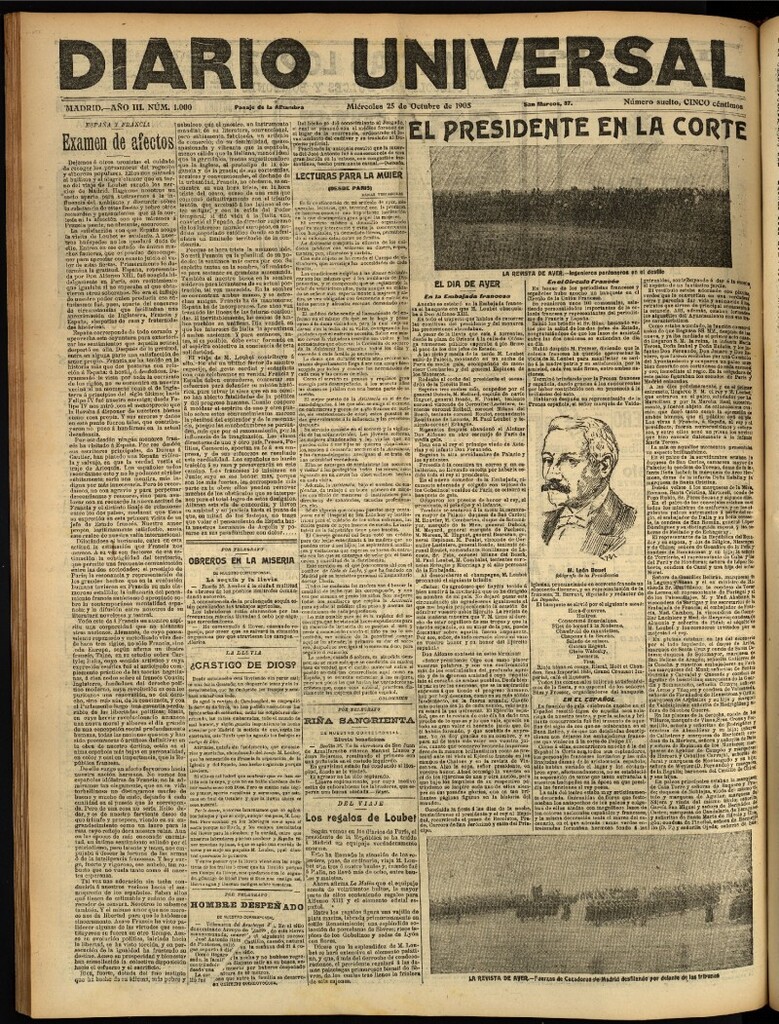 Miniatura de Diario Universal del 25 de octubre de 1905, edición de noche