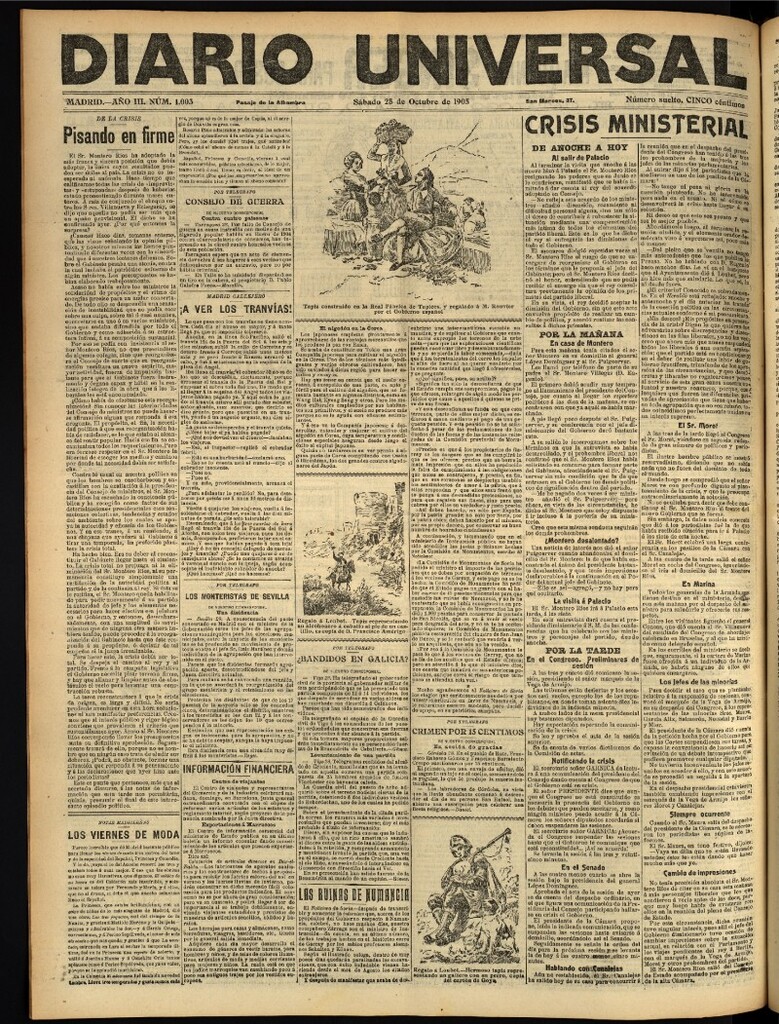 Miniatura de Diario Universal del 28 de octubre de 1905, edición de noche