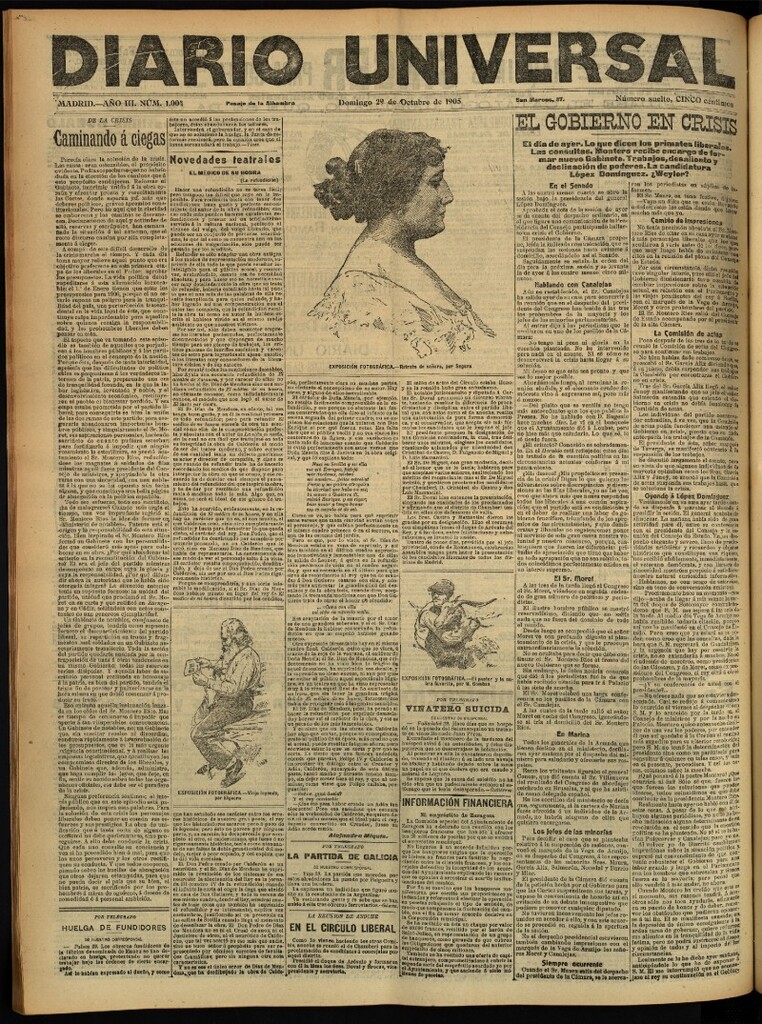 Miniatura de Diario Universal del 29 de octubre de 1905, edición de tarde