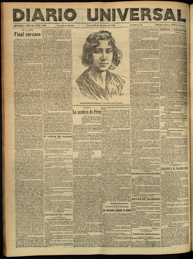 Miniatura de Diario Universal del 30 de octubre de 1905, edición de tarde