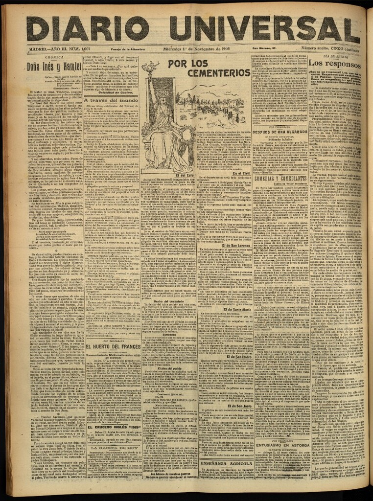 Miniatura de Diario Universal del 1 de noviembre de 1905, edición de tarde