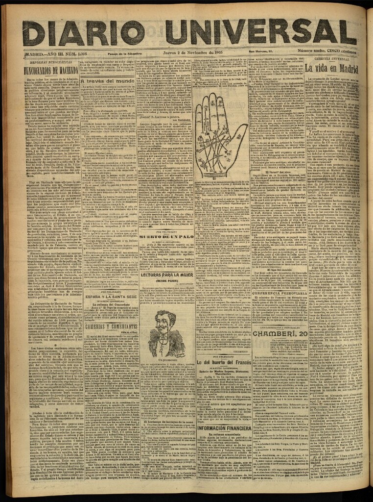 Miniatura de Diario Universal del 2 de noviembre de 1905, edición de tarde