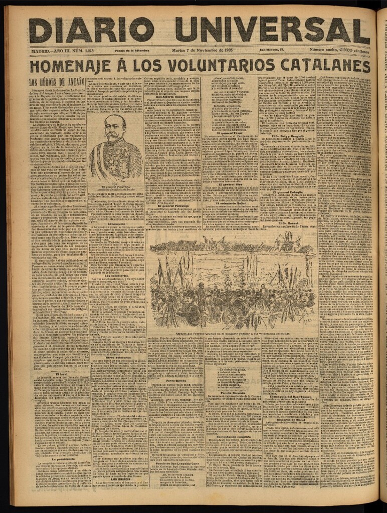 Miniatura de Diario Universal del 7 de noviembre de 1905, edición de noche