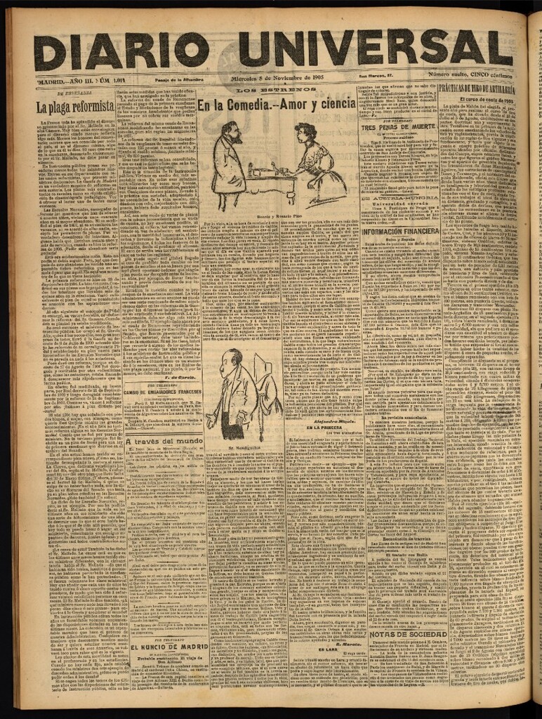 Miniatura de Diario Universal del 8 de noviembre de 1905, edición de noche