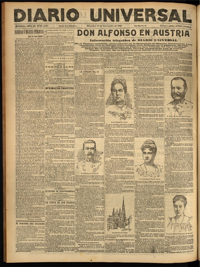 Miniatura de Diario Universal del 15 de noviembre de 1905, edición de noche
