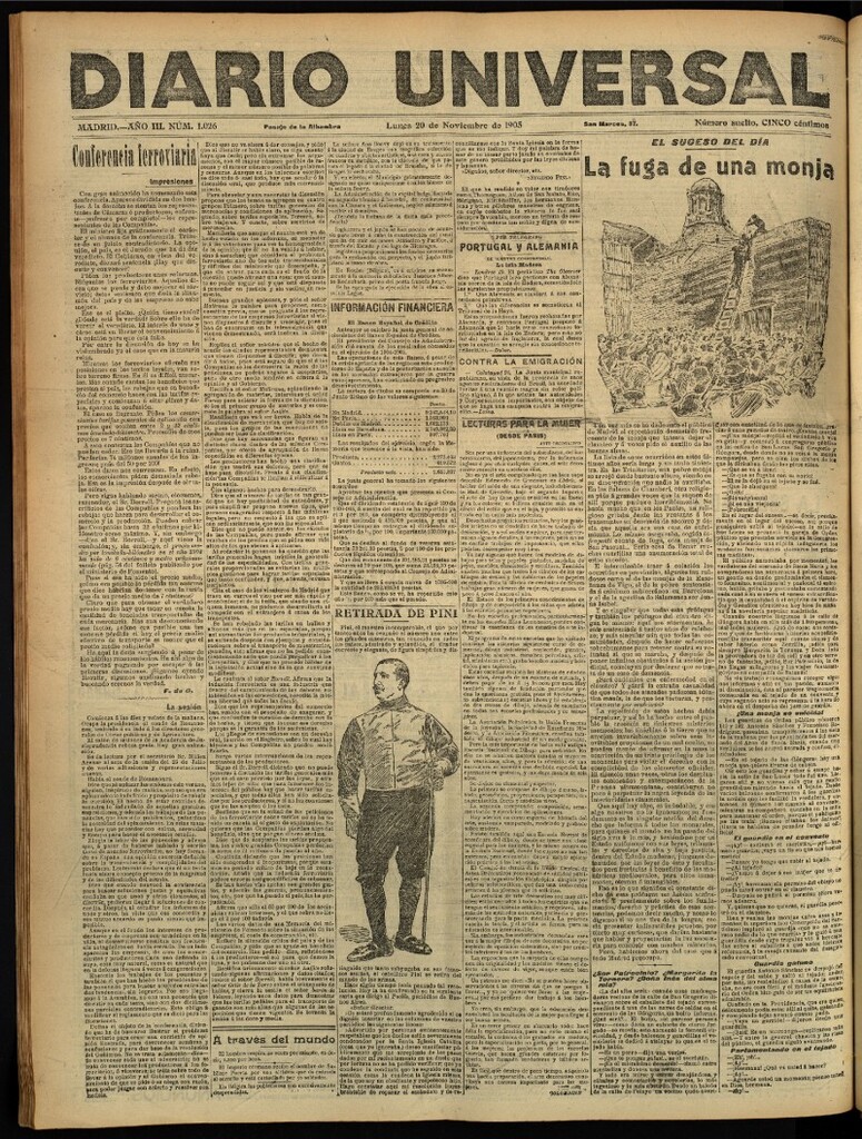 Miniatura de Diario Universal del 20 de noviembre de 1905, edición de tarde