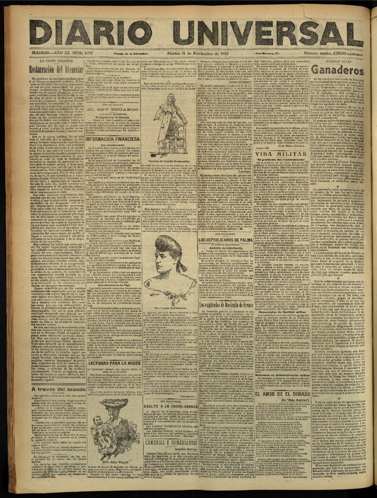 Miniatura de Diario Universal del 21 de noviembre de 1905, edición de tarde