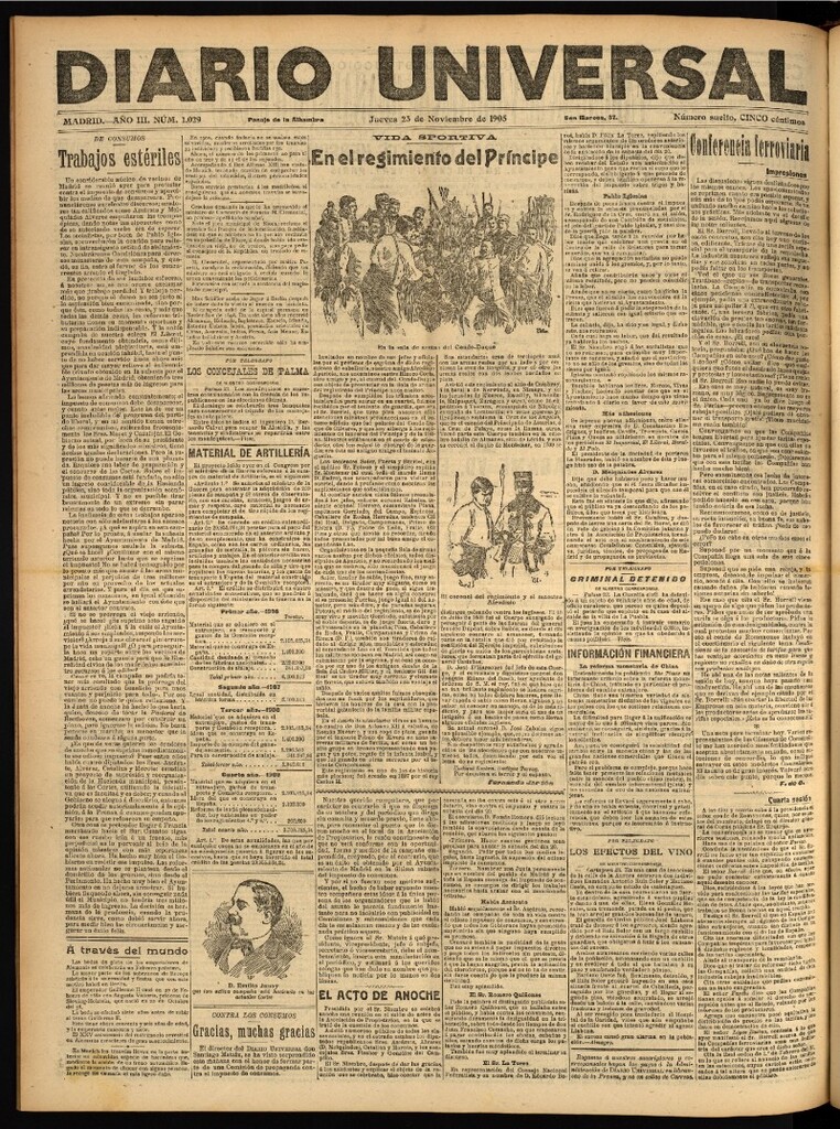 Miniatura de Diario Universal del 23 de noviembre de 1905, edición de noche