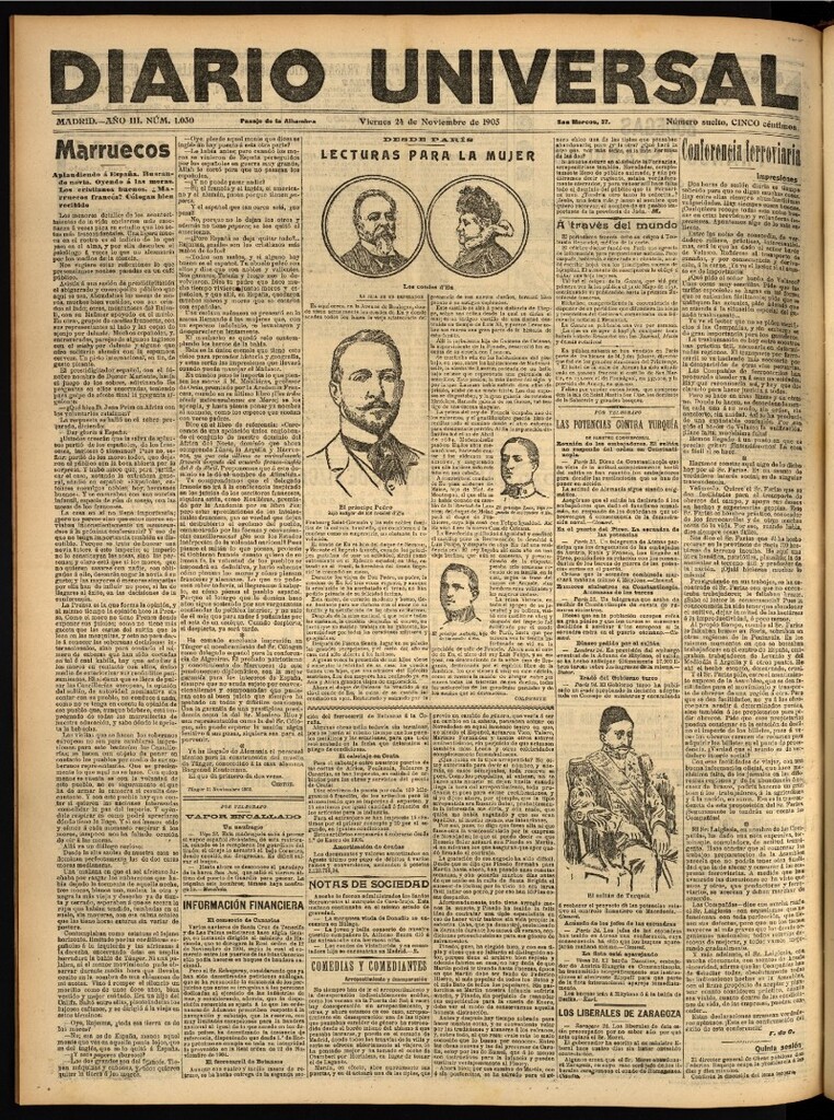 Miniatura de Diario Universal del 24 de noviembre de 1905, edición de noche
