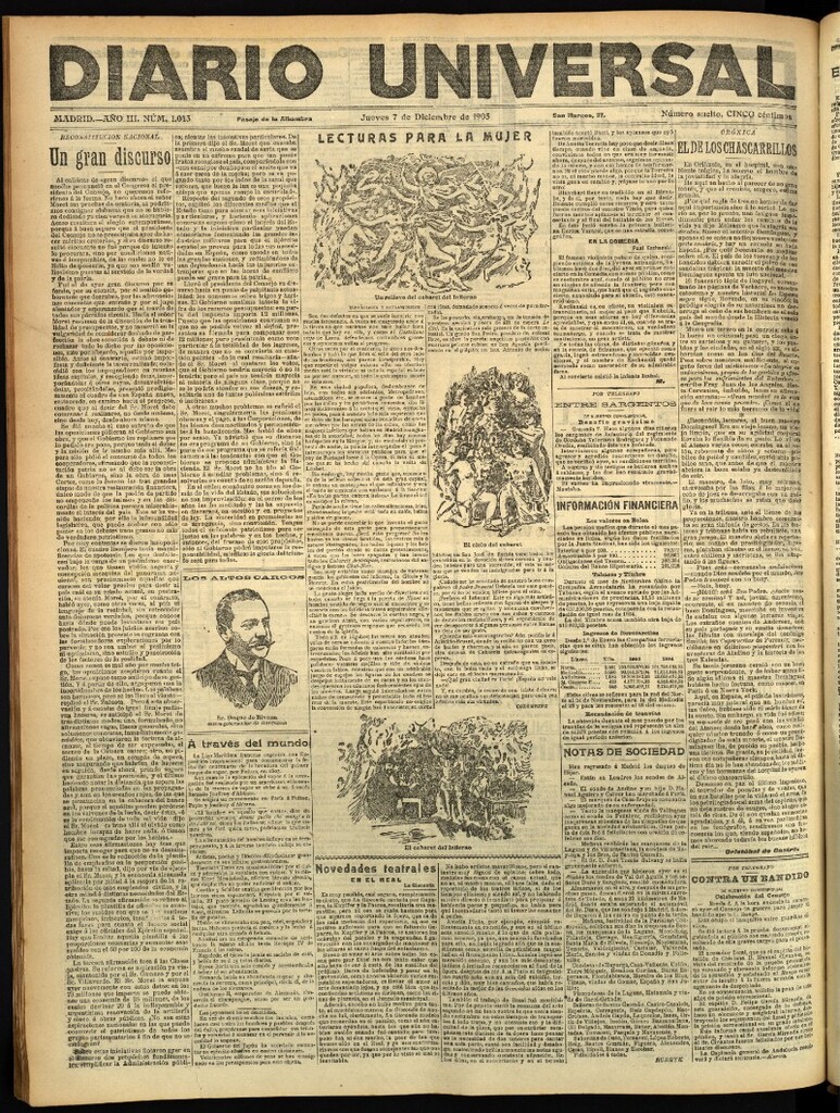 Miniatura de Diario Universal del 7 de diciembre de 1905, edición de tarde