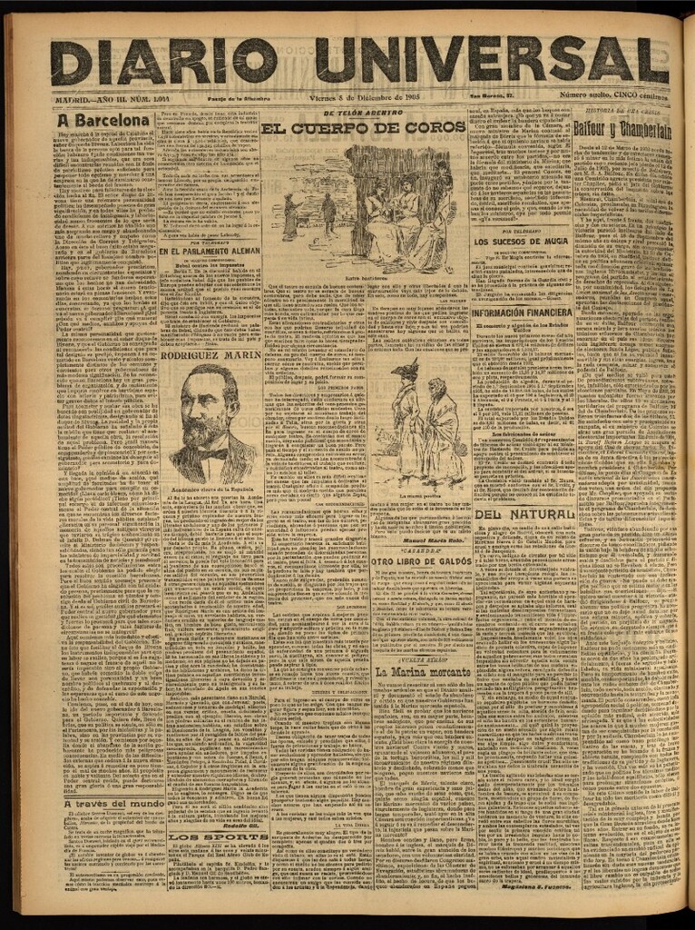 Miniatura de Diario Universal del 8 de diciembre de 1905, edición de noche