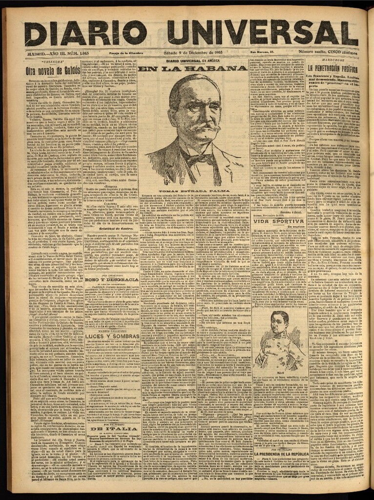 Miniatura de Diario Universal del 9 de diciembre de 1905, edición de noche