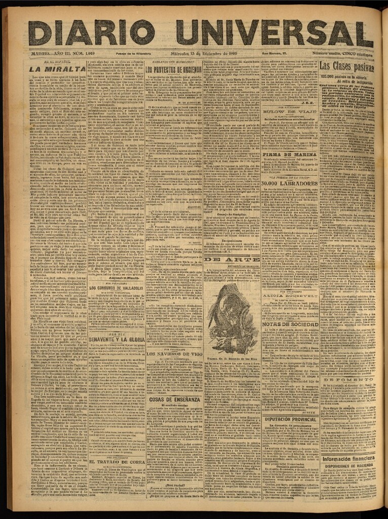 Miniatura de Diario Universal del 13 de diciembre de 1905, edición de noche