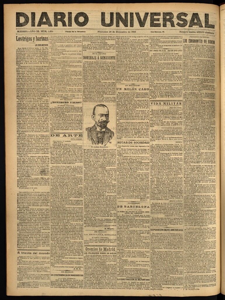 Miniatura de Diario Universal del 20 de diciembre de 1905, edición de noche