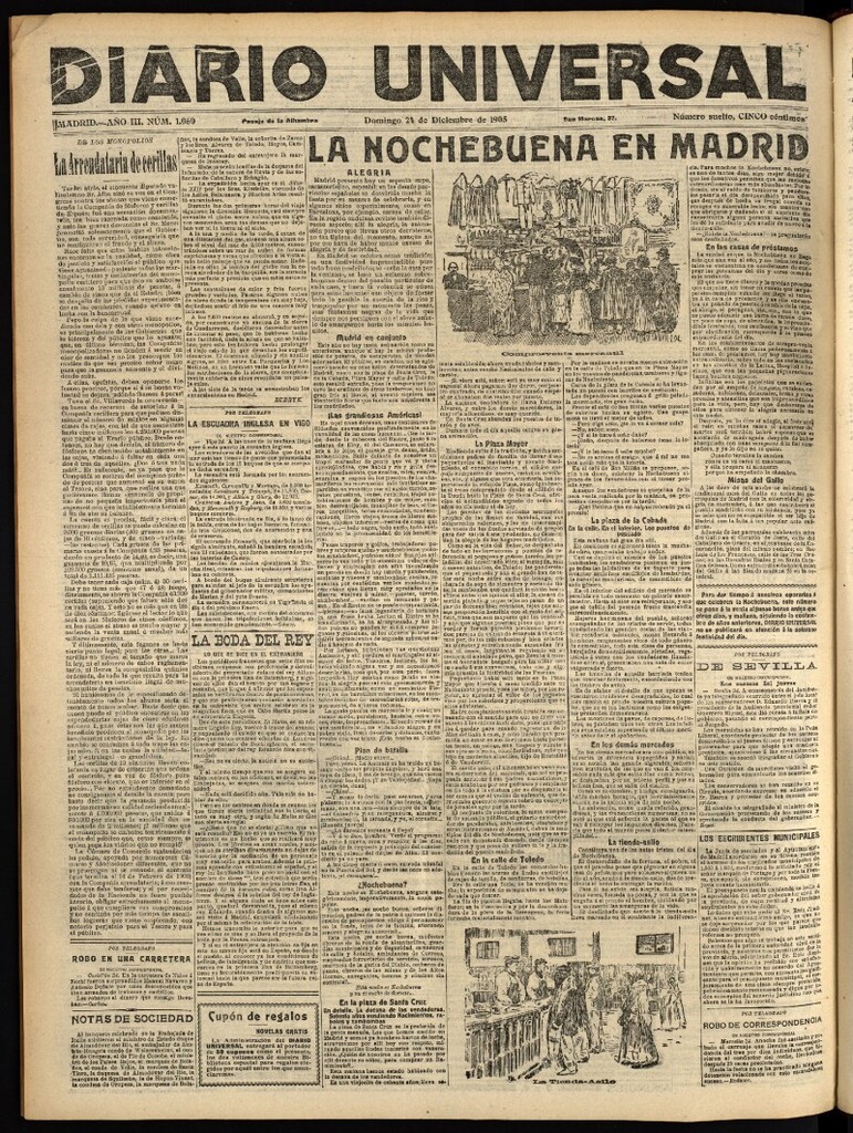 Miniatura de Diario Universal del 24 de diciembre de 1905, edición de noche