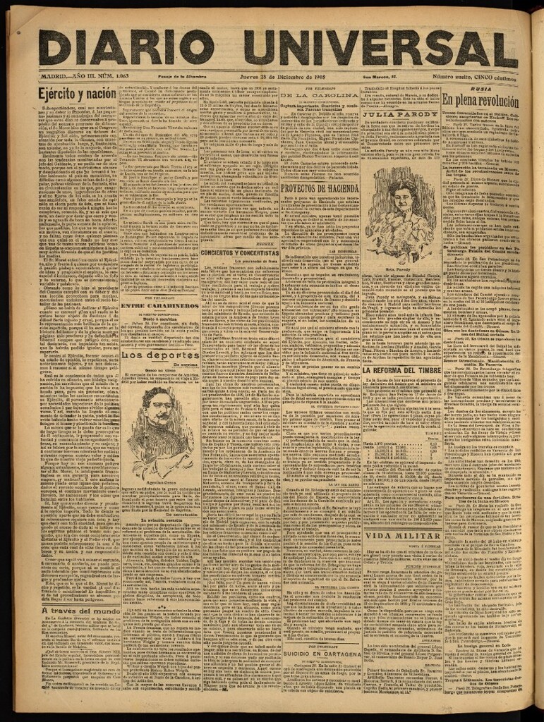Miniatura de Diario Universal del 28 de diciembre de 1905, edición de noche