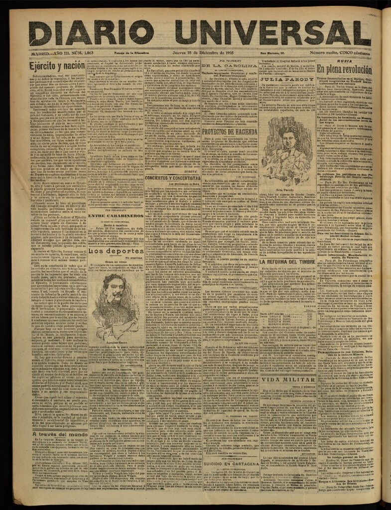 Miniatura de Diario Universal del 28 de diciembre de 1905, edición de tarde
