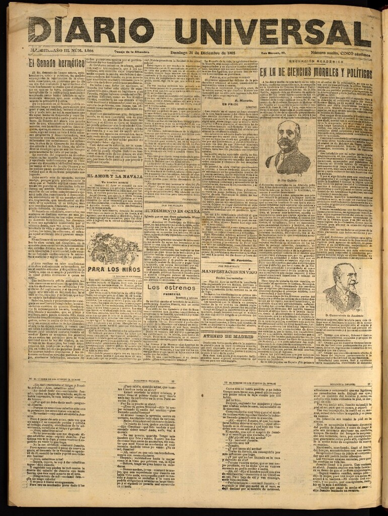 Miniatura de Diario Universal del 31 de diciembre de 1905, edición de noche