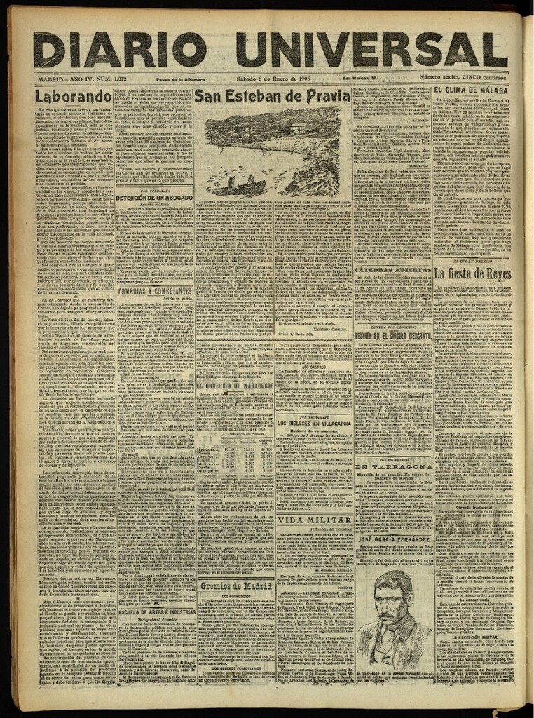 Miniatura de Diario Universal del 6 de enero de 1906, edición de noche