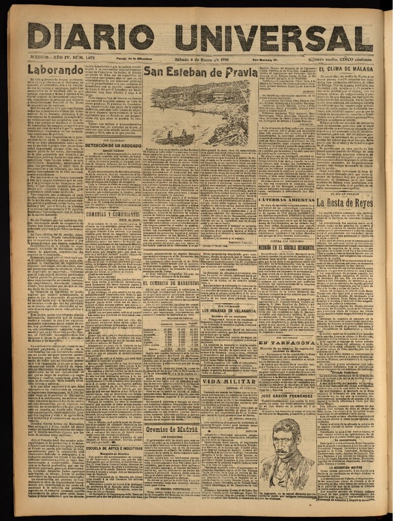 Miniatura de Diario Universal del 6 de enero de 1906, edición de tarde