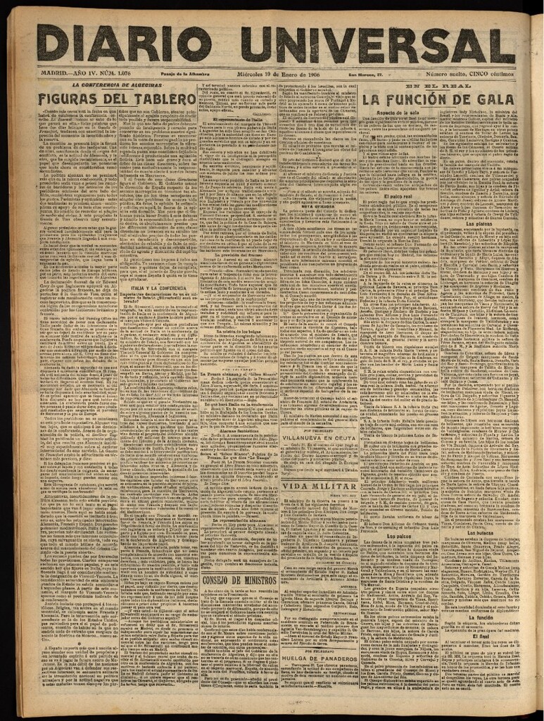 Miniatura de Diario Universal del 10 de enero de 1906, edición de tarde
