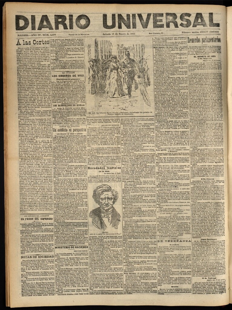 Miniatura de Diario Universal del 13 de enero de 1906, edición de tarde