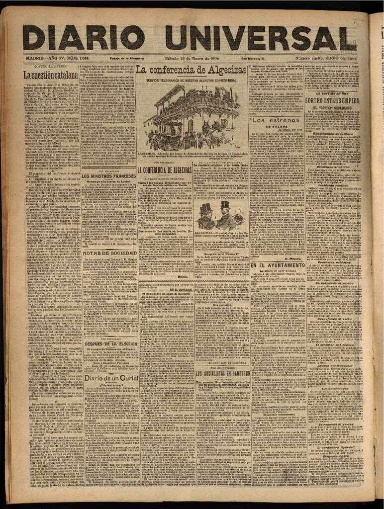 Miniatura de Diario Universal del 20 de enero de 1906, edición de tarde