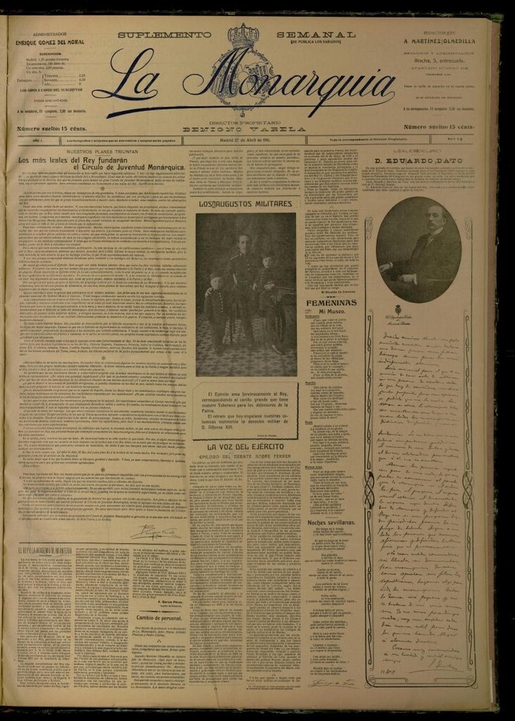 Miniatura de La Monarquía del 22 de abril de 1911, nº 4