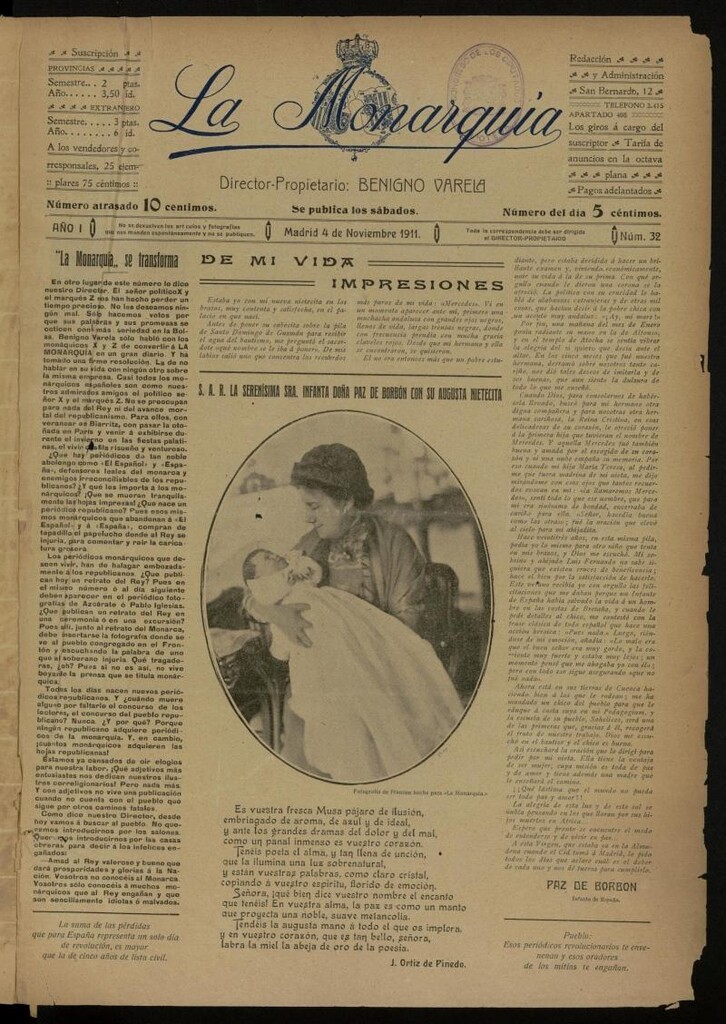 Miniatura de La Monarquía del 4 de noviembre de 1911, nº 32