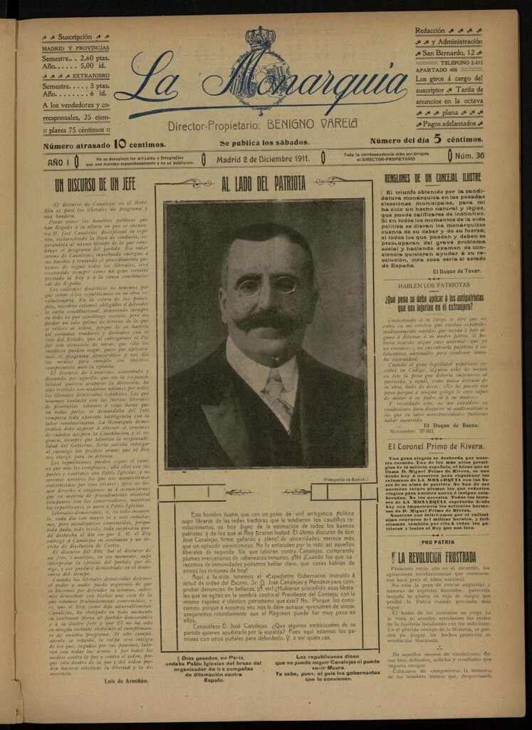 Miniatura de La Monarquía del 2 de diciembre de 1911, nº 36