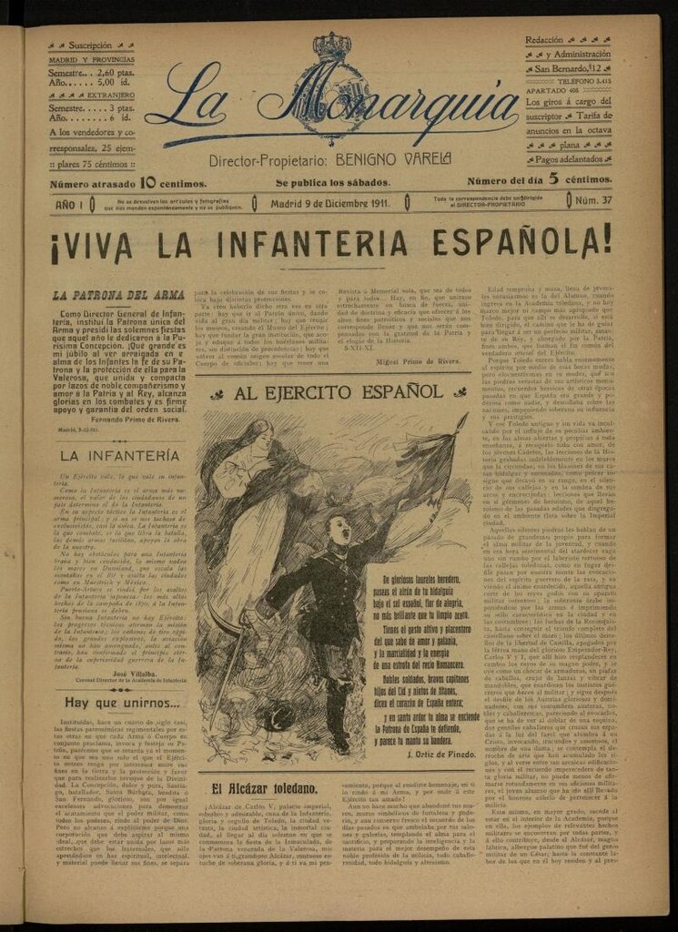 Miniatura de La Monarquía del 9 de diciembre de 1911, nº 37