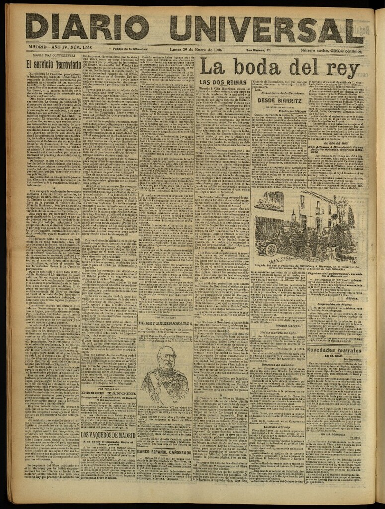 Miniatura de Diario Universal del 29 de enero de 1906, edición de noche
