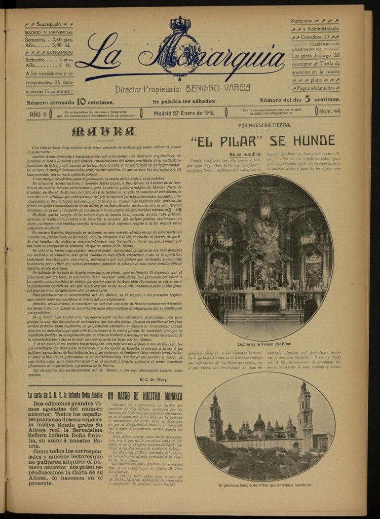 Miniatura de La Monarquía del 27 de enero de 1912, nº 44