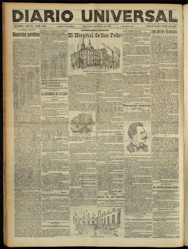 Miniatura de Diario Universal del 31 de enero de 1906, edición de noche
